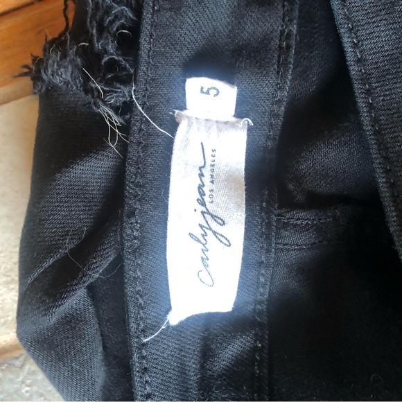 Carly Jean Los Angeles Black Distressed Straight Leg Jeans - Picture 5 of 5